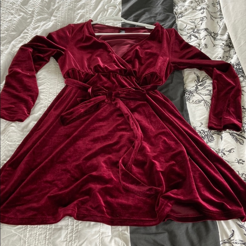Red velvet dress